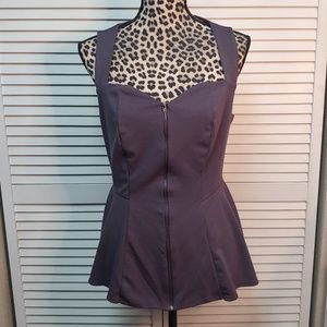 Torrid Grey Zip Up Peplum Top